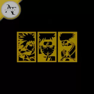 Minato Naruto Kakashi - Silhouette - 2D Wall Art Decor