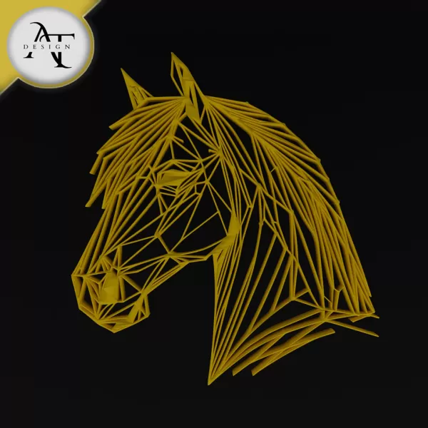 Horse - Geometric - 2D Wall Art Decor - Model preview 1