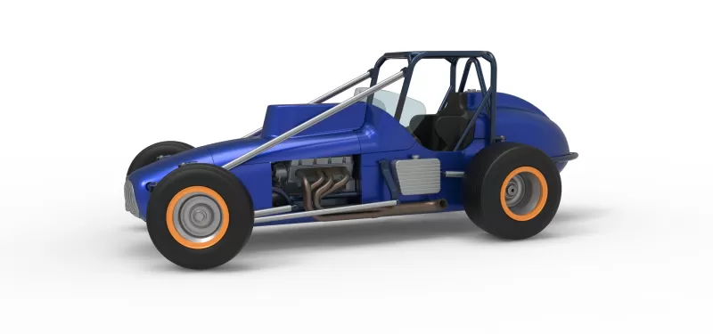 Dirt Silver Crown Champ car while turning Scale 1:25 - Model preview 1