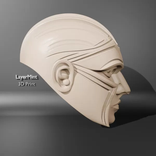 Futuristic Face Mask Sculpture - Model preview 3