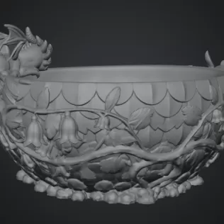 Baby Dragon Flower Bowl STL File for 3D Print - Model thumbnail 14