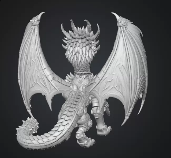 Mechanical Inferno Dragon STL File for 3D Print - Model preview 13