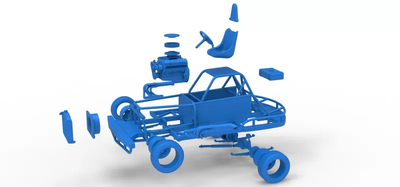 New Zealand Vintage Stock car Base Scale 1:25 - Model preview 19