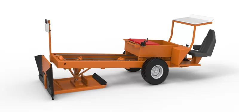 Garden Tractor pulling sled Scale 1:25 - Model preview 1