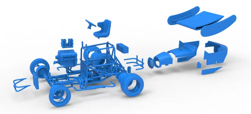 Vintage Winged Supermodified stock car for Dirt V2 Scale 1:25 - Model preview 28