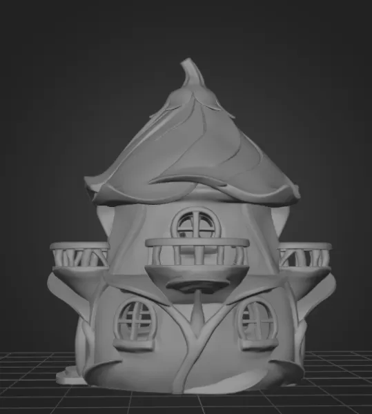 Colorful Fantasy Fairy House - STL File 3D Printable - Model preview 8