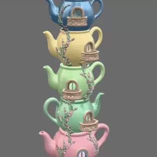 Enchanted Teapot Tower STL File for 3D Printing - Model thumbnail 3