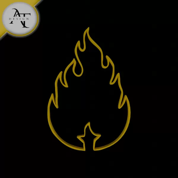 Simple Flame Symbol - 2D Art - Model preview 1
