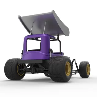 Vintage Winged Supermodified stock car for Dirt Scale 1:25 - Model thumbnail 19