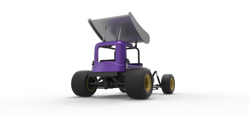 Vintage Winged Supermodified stock car for Dirt Scale 1:25 - Model preview 19