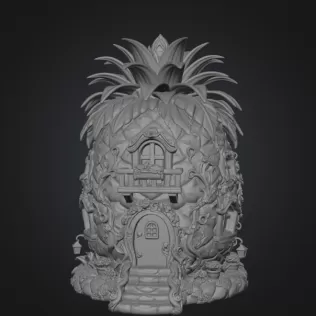 Pineapple Fantasy House STL File for 3D Printing - Model thumbnail 7