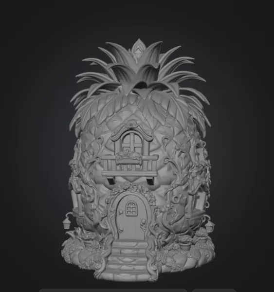 Pineapple Fantasy House STL File for 3D Printing - Model preview 7