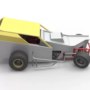 Vintage Dirt Modified stock car V7 while turning Scale 1:25 - Model thumbnail 23