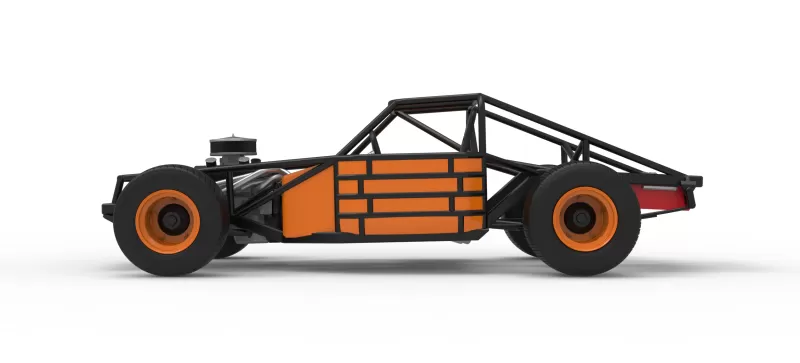 Vintage Dirt late model Race car Base Version 3 Scale 1:25 - Model preview 9