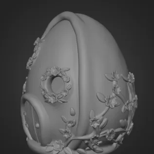 Floral Fantasy Egg House - STL File 3D Printable - Model thumbnail 9