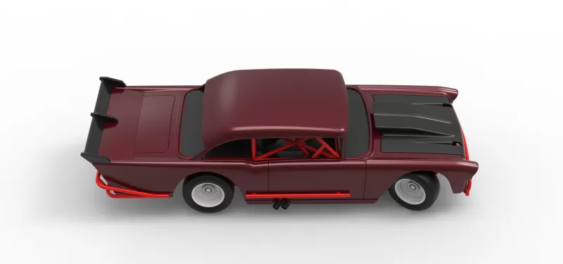 Vintage Dirt Modified stock car V9 while turning Scale 1:25 - Model preview 23