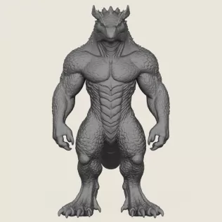 Monster Lizard Print Ready 3D Model - Model thumbnail 2