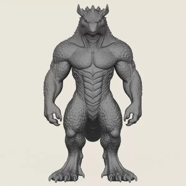 Monster Lizard Print Ready 3D Model - Model preview 2