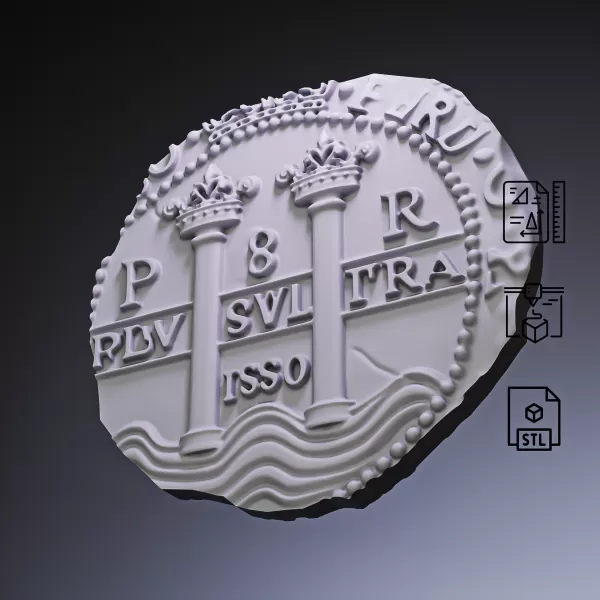 Gold Doubloon Coin #rOz - Model preview 3