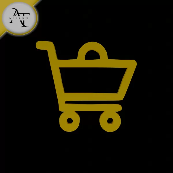 Simple Shopping Cart Symbol - 2D Art - Model preview 1