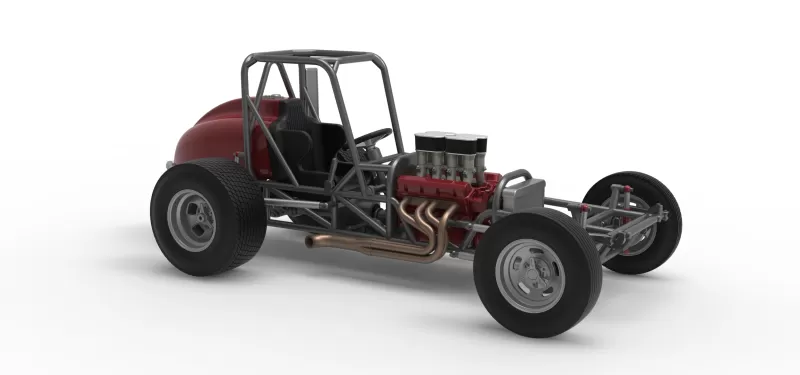 Dirt Silver Crown Champ car Base Version 2 Scale 1:25 - Model preview 24