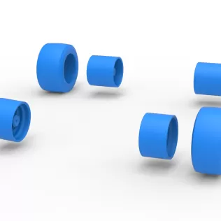 Wheel Set of Experimental Pavement Silver Crown Car Scale 1:25 - Model thumbnail 9