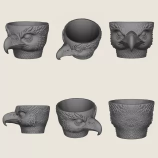 Planter Collection (6 Animal Head Planter) - Model thumbnail 4