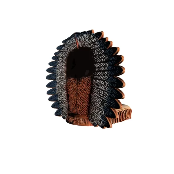 Old Native Indian Man Detailed Character Bust Sculpture Model - Model preview 4