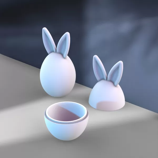 3D Easter Bunny Box & Decor, Easter Egg Gifts, Rabbit Ears, Bunn - Model preview 1
