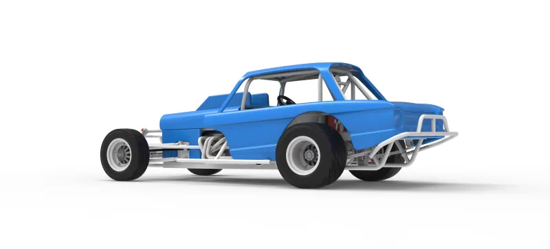 Vintage Dirt Modified stock car Version 10 Scale 1:25 - Model preview 13