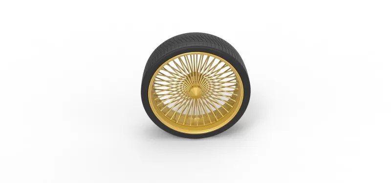30 inch Wire wheel of Donk car Scale 1:25 - Model preview 6
