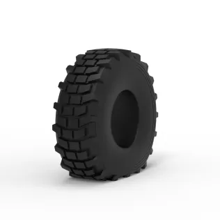 Military truck tire 5 deflated Scale 1:25 - Model thumbnail 2