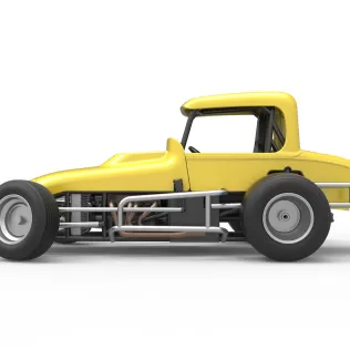 Vintage Sprint car while turning Version 2 Scale 1:25 - Model thumbnail 7