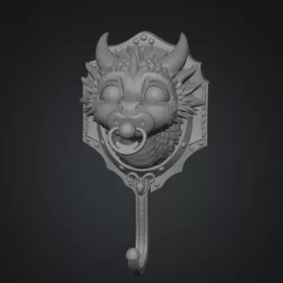 Baby Dragon Wall Hook STL File for 3D Printing - Model thumbnail 8
