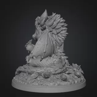 Cute Flower Dragon STL File 3D Print - Model thumbnail 8