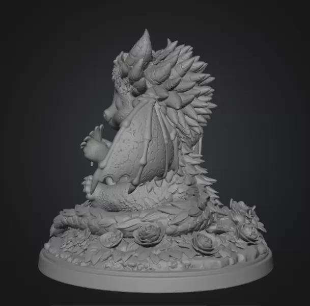 Cute Flower Dragon STL File 3D Print - Model preview 8
