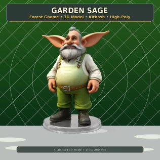 Forest Gnome Character Collection Kitbash High-Poly 3D Model - Model thumbnail 8