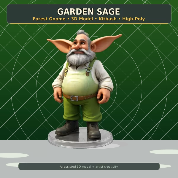 Forest Gnome Character Collection Kitbash High-Poly 3D Model - Model preview 8