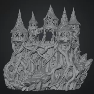 Enchanted Thornwood Fortress STL File for 3D Print - Model thumbnail 7