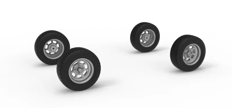 Wheel Set of Mod Lite Race car Scale 1:25 - Model preview 1