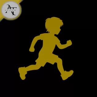 Child Run - Silhouette - 2D Wall Art Decor