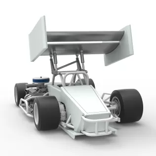 Supermodified front engine Winged race car V4 Scale 1:25 - Model thumbnail 13
