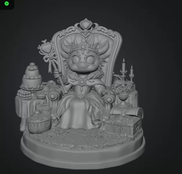 Royal Dragon Queen STL File for 3D Print - Model preview 7