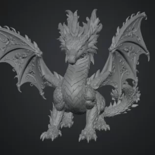Spring Blossom Dragon STL File for 3D Print - Model thumbnail 9