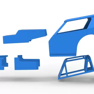 Shell of Vintage Dirt Modified stock car Version 8 Scale 1:25 - Model thumbnail 18