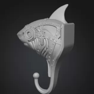 Steampunk Shark Hook - Model thumbnail 3