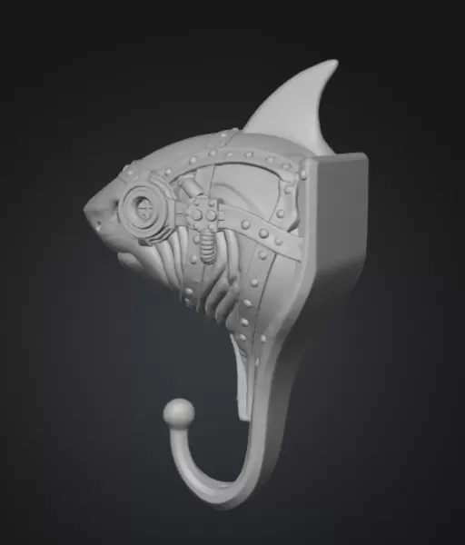 Steampunk Shark Hook - Model preview 3