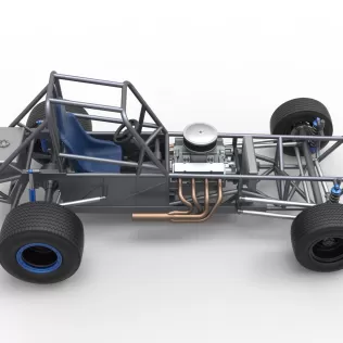 Vintage Dirt Modified stock car Base Version 5 Scale 1:25 - Model thumbnail 21