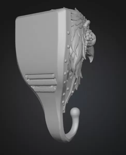 Steampunk Eagle Wall Hook (High Detail) - Model preview 5