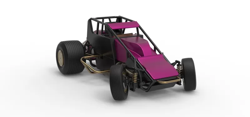 Dirt Silver Crown Car while turning Scale 1:25 - Model preview 26